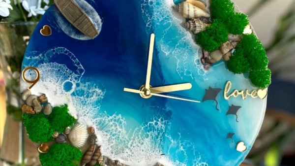 Инструкция по набору с эпоксидной смолой Часы Тихая Бухта