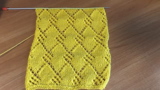 Вяжем узор спицами для ваших изделий "Ромбы" смотреть онлайн