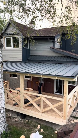 Терраса к дому 3 на 5. Деревянная Пристройка к дому в Санкт-Петербурге