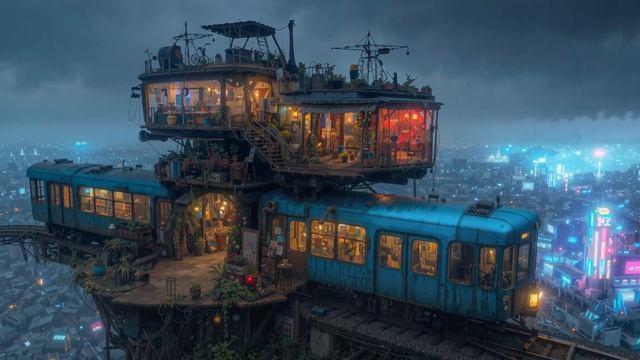 The Hilltop Station – Sounds of a Cozy Train Stop for Relaxation #TrainSounds #Cozy