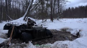 Провалился на вездеходе под лёд у хаты бобра (Non stop)