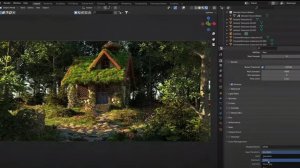 Пейзаж леса в блендер 3д