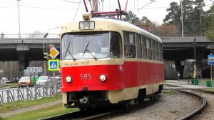 Трамвай Екатеринбурга Tatra T3SU СМЕ борт. №595/596 маршрут 14 на остановке «Ювелирная»