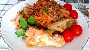 📌 Тушеная капуста с гречкой и курицей на сковороде - сытно, вкусно и недорого