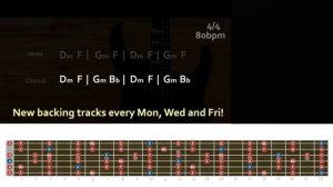 Cool Deep Melodic Rock  Backing track in Dm