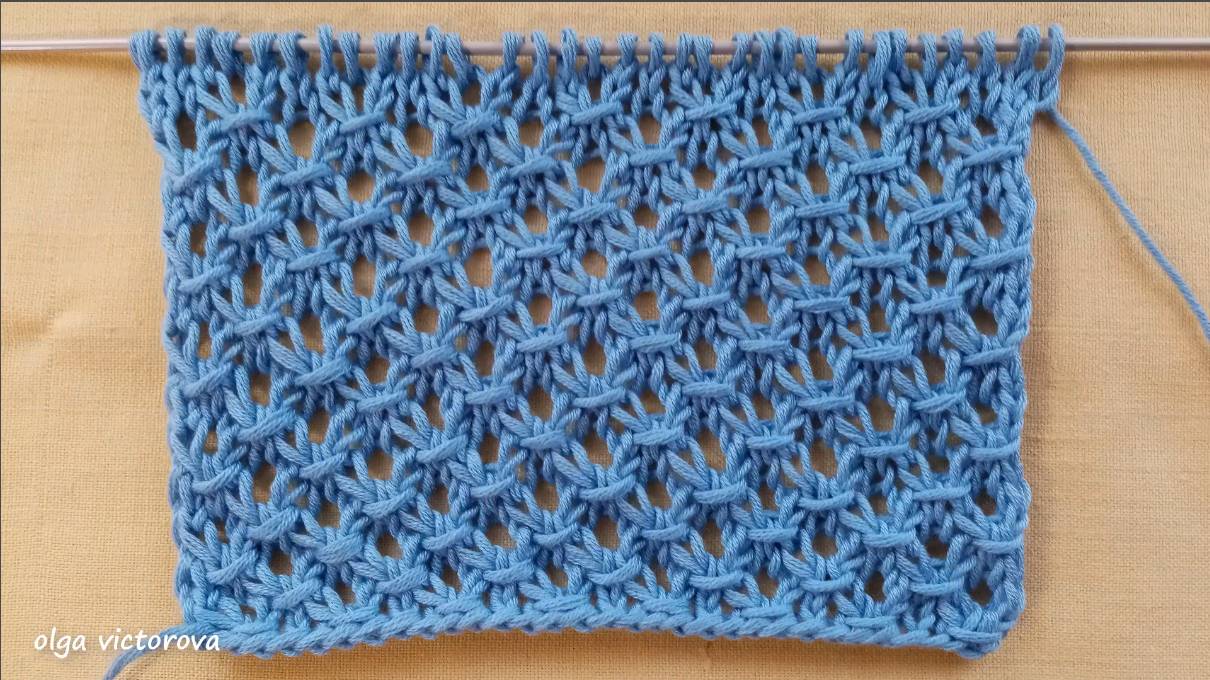 489 АЖУРНАЯ СЕТОЧКА ИЗ КОЛЕЧЕК Вязание Узоры спицами