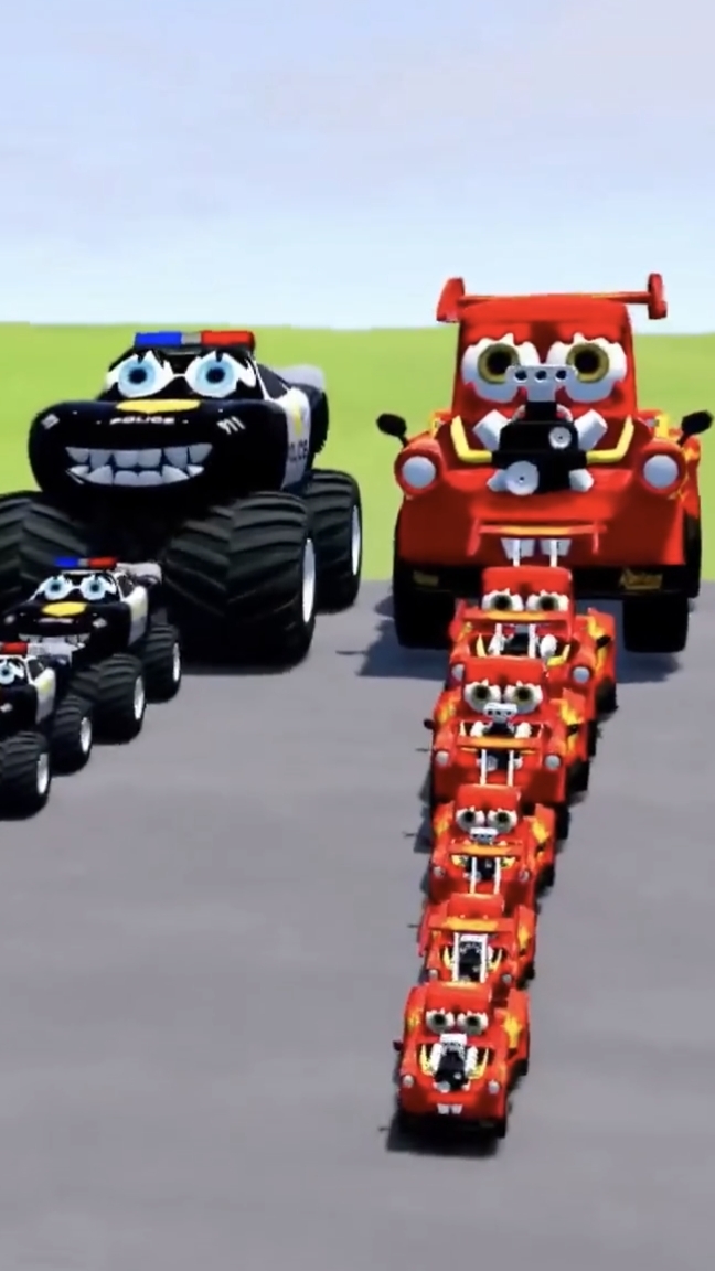 Большие и маленькие машинки против портальной ловушки | Beamng drive смотреть онлайн