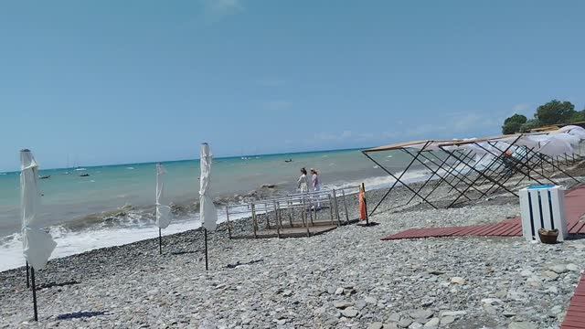 Море и погода в Лазаревском сегодня июль 2025, видеообзор пляжа Лагуна Лазаревское 2025, набережная смотреть онлайн