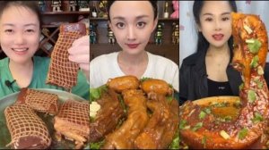 Китайский мукбанг. Большая подборка. Сосиски и мясо