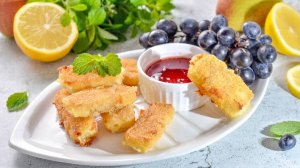 Жареная моцарелла сыр в панировке