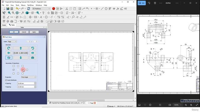 23 - Shaft Support Modeling Drafting Detailing in FreeCAD смотреть онлайн