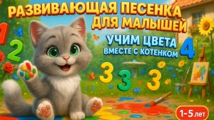 Котик Мур-Мур Учит Цвета | Развивающая Песенка для Малышей | Детские Песни про Животных