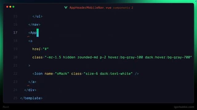 Nuxt Vue Платформа видео уроков 11 - Компоненты мобильной навигации [get-save.com]