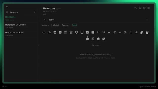 Nuxt Vue Платформа видео уроков 5 - Модуль иконок