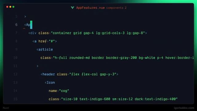 Nuxt Vue Платформа видео уроков 9 - Компоненты секций главной страницы