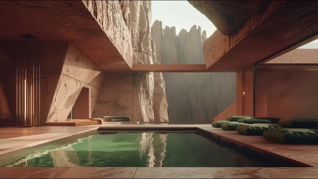 Brutalist Ambient  Pool House  Cliff