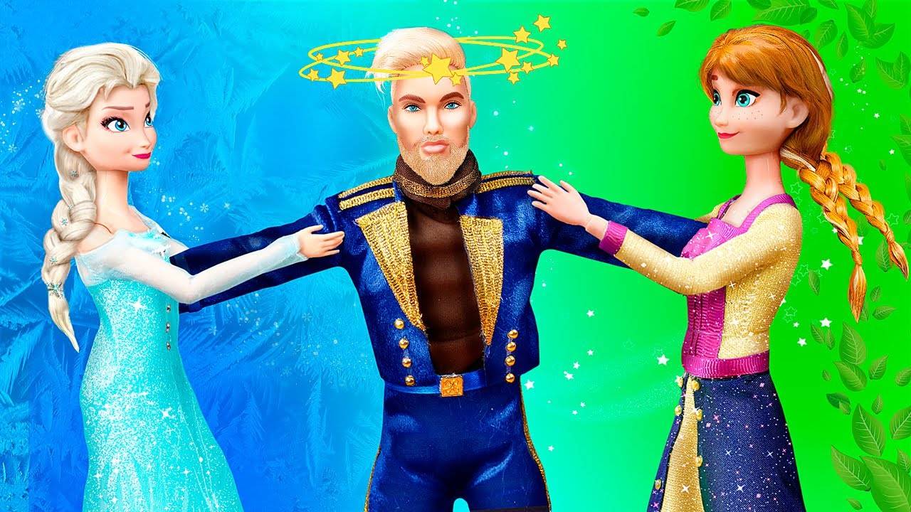 Эльза и Анна влюблены в одного парня - 11 поделок для кук смотреть онлайн