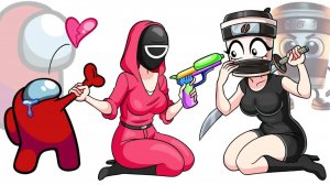 Амогус попал в игру кальмара BRAINROT ITALIAN x Спрунки -АССАСИНО КАПУЦИНО