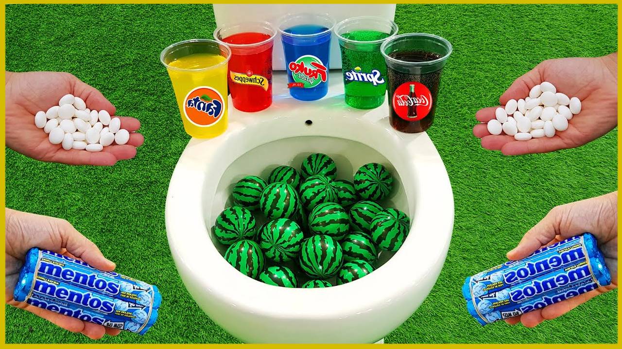 Мультики для детей. Эксперимент с Скибиди туалетом. Колла, ментос и арбузные мячи. Мультфильмы смотреть онлайн