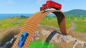 Автомобили VS захватывающего дух моста и огромной ямы 😱|BeamNG.Drive|Бемиджи Драйв