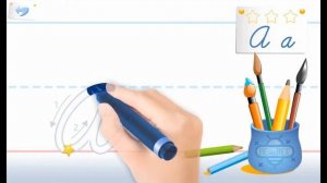 How to write English letter ＂A＂. Cursive writing for kids and beginners. Handwriting practice