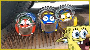 Мультики про Спанч Боба для детей. Мультики малышам. Спанч боб спасается от колеса вместе с друзьями