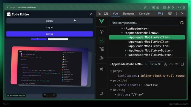 Nuxt Vue Платформа видео уроков 16 - Компонент NuxtLink [get-save.com]
