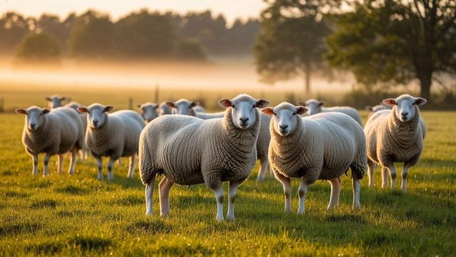 1 час. Звук овец.