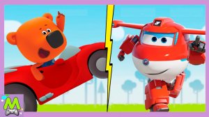 Ми-Ми-Мишки против Супер Крыльев.Гонки на Машинах и Бег Самолетов.Кто Быстрее