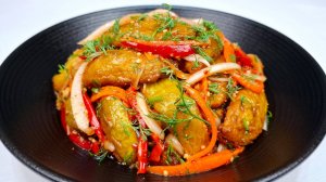 Эти баклажаны такие вкусные, что их обязательно нужно приготовить! Рецепт Хе Из Вяленых Баклажанов
