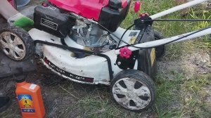 Замена масла на газонокосилке!