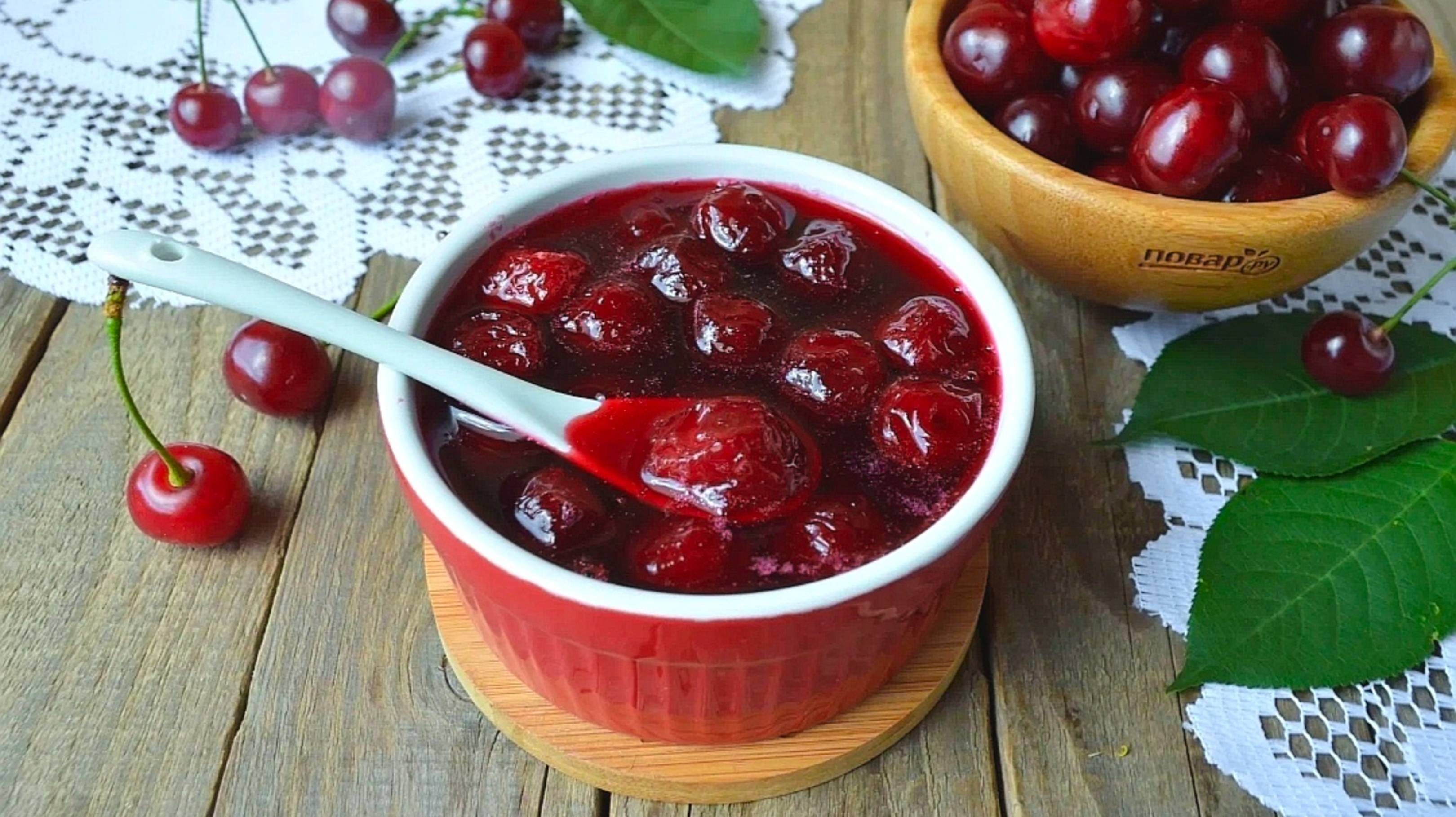 ВАРЕНЬЕ ВИШНЕВОЕ🍒 рецепт с целыми ягодками смотреть онлайн