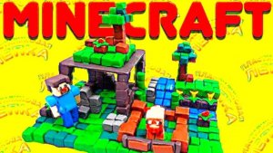 Лепим ДЕРЕВНЮ МАЙНКРАФТ из Пластилина