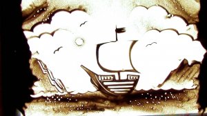 Мастер-класс по рисованию песком Корабль