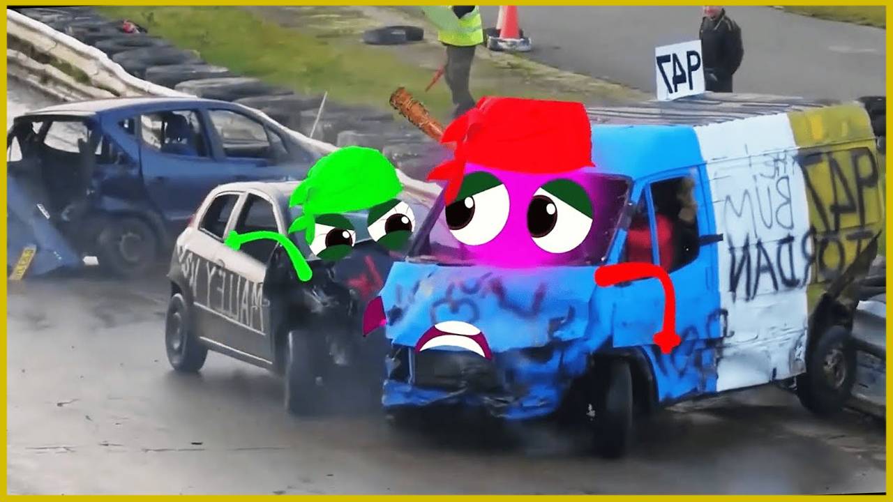 Мультики для детей. Безумные столкновения на гоночных трассах. Мультики про машинки для малышей смотреть онлайн