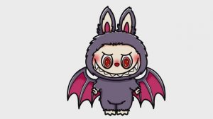 Как нарисовать Лабубу с помощью темной летучей мыши