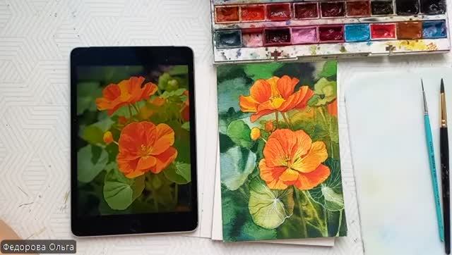 Акварель. Настурции смотреть онлайн