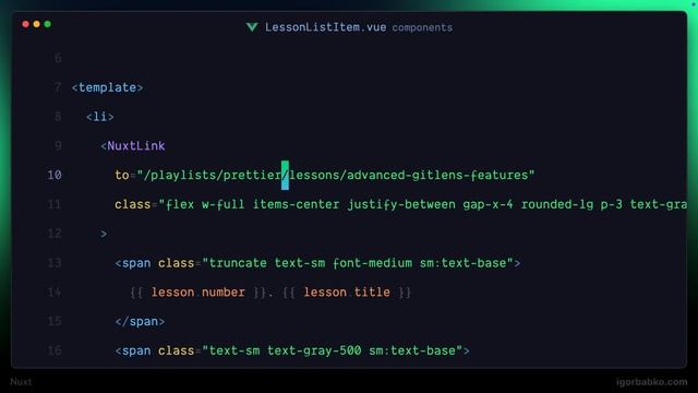 Nuxt Vue  Платформа видео уроков #21 - Компоненты списка уроков
