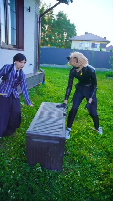 Wednesday and Super Cat Noir vs Vampires! #funny #wednesday #vampire смотреть онлайн