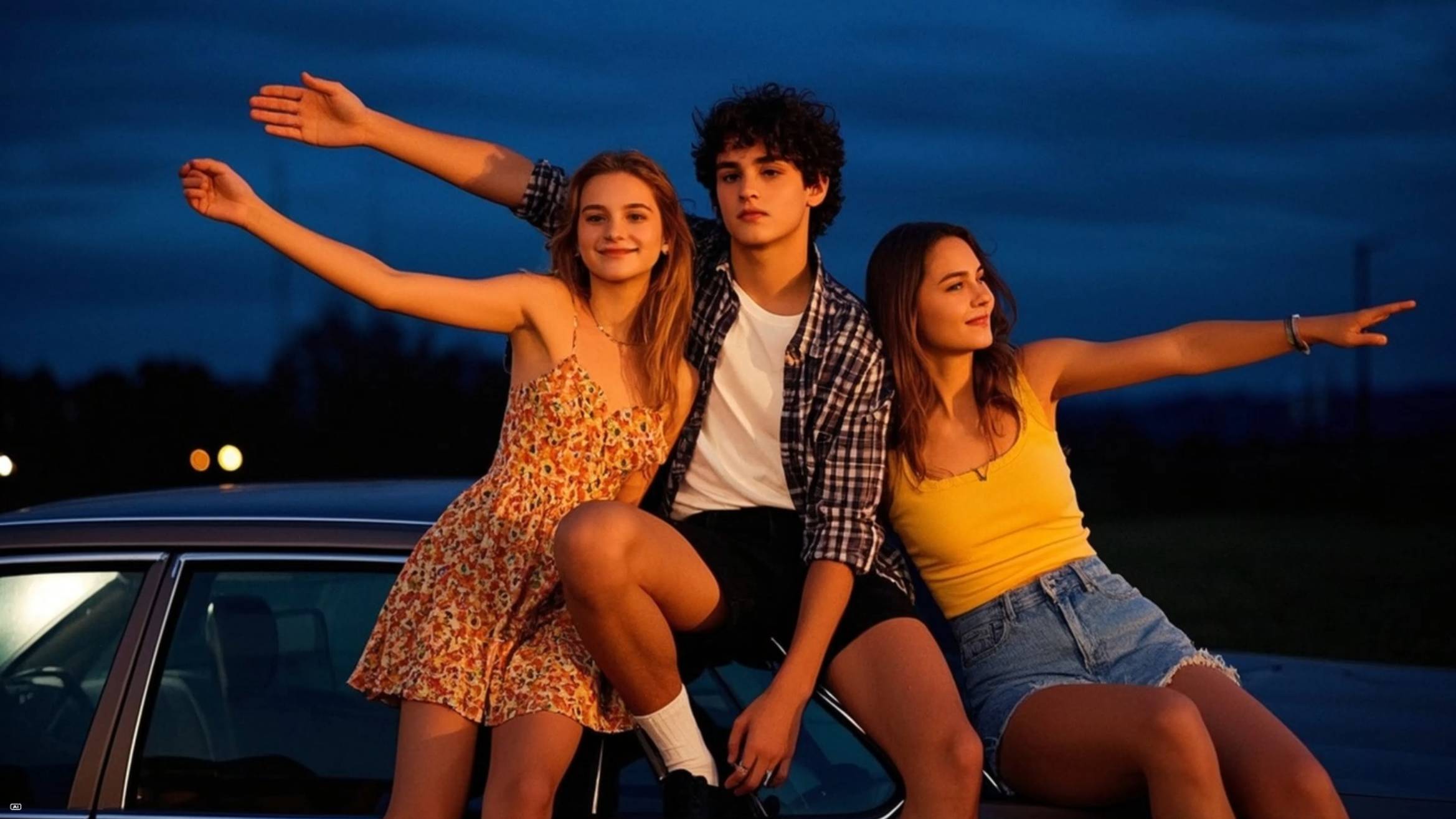 16-летний подросток на машине с подругами на капоте устроил гонки смотреть онлайн