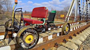 ✅Забацал Рельсоход из Бензопилы 🚃 Самодельная мотодрезина