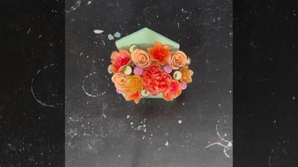 ВегБукет. Сборка съедобного букета с мармеладными цветами и бисквитными розами в конверте