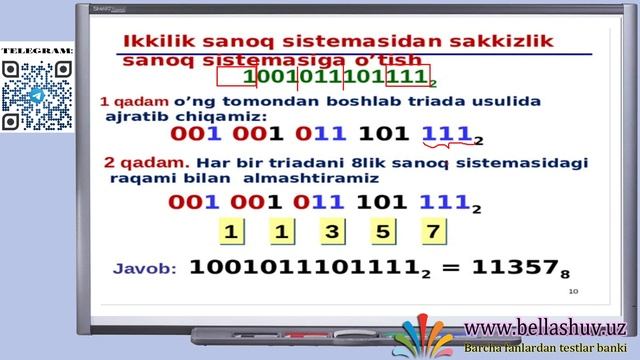 Sanoq Sistemalari Haqida (1-dars)