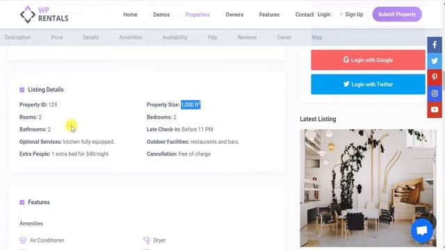 Тема для посуточной аренды недвижимости. WP Rentals Шаблон WordPress. Вид объявления. смотреть онлайн