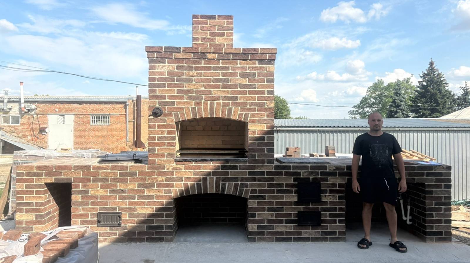 Мангал печь под казан кирпичный тандыр наш 169 объект