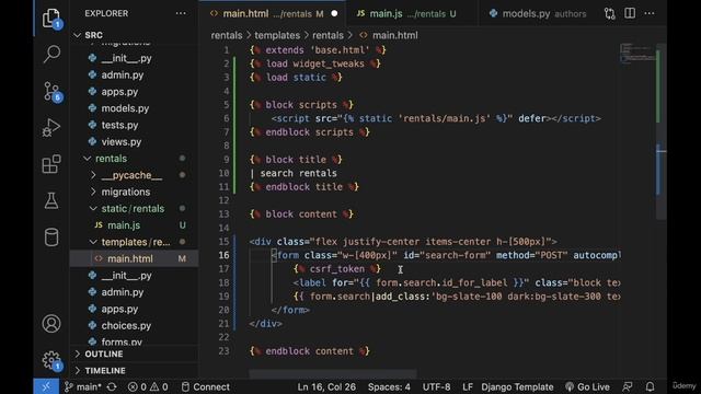 004 Add search functionality by the book id - template and javascript смотреть онлайн
