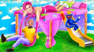 Моя няня — Mommy Long Legs! Строим парк аттракционов дома - ВУХУУ