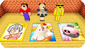 2 НУБА И ДЕВУШКА ПРО ПРОТИВ СТРАШНЫЕ ЯМЫ В МАЙНКРАФТ! Стикман, Бравл Старс и Fall Guys