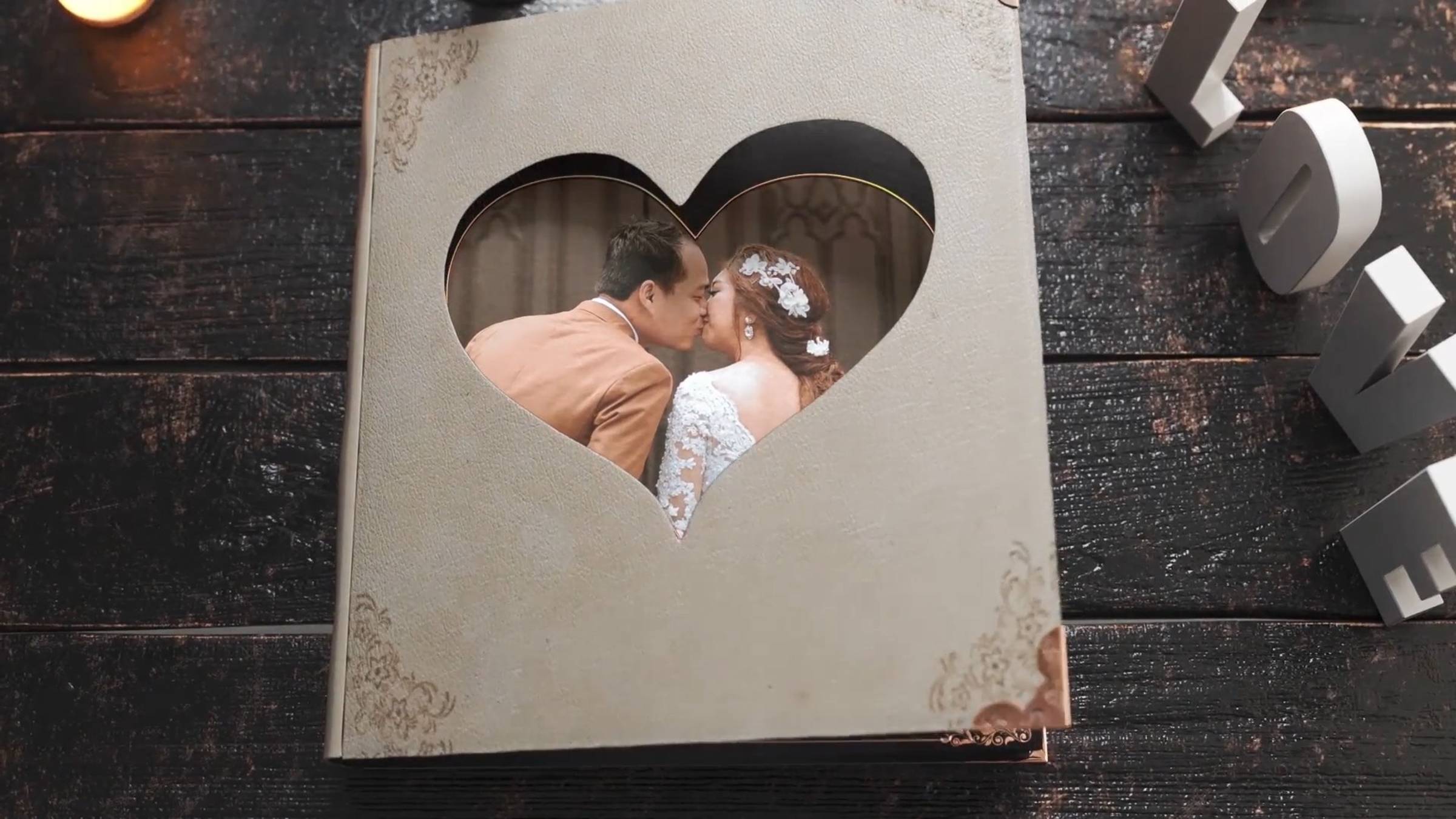 Слайд-шоу Альбом с сердцем 2. Поздравление, видео из фото. Монтаж видео на заказ. Пример