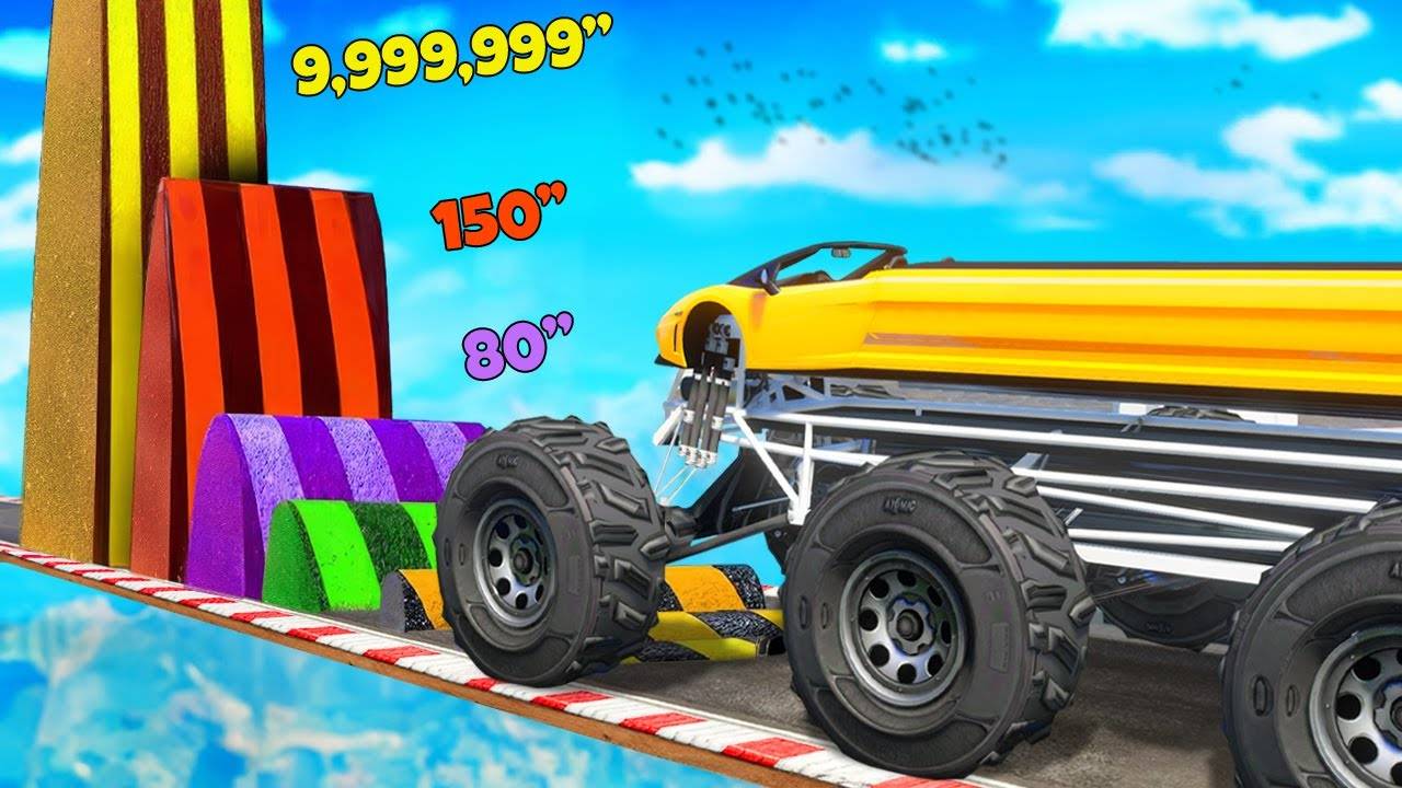 Сможет ли монстр трак проехать по лежачим полицейским в гта 5 ? - эксперимент в gta 5 смотреть онлайн